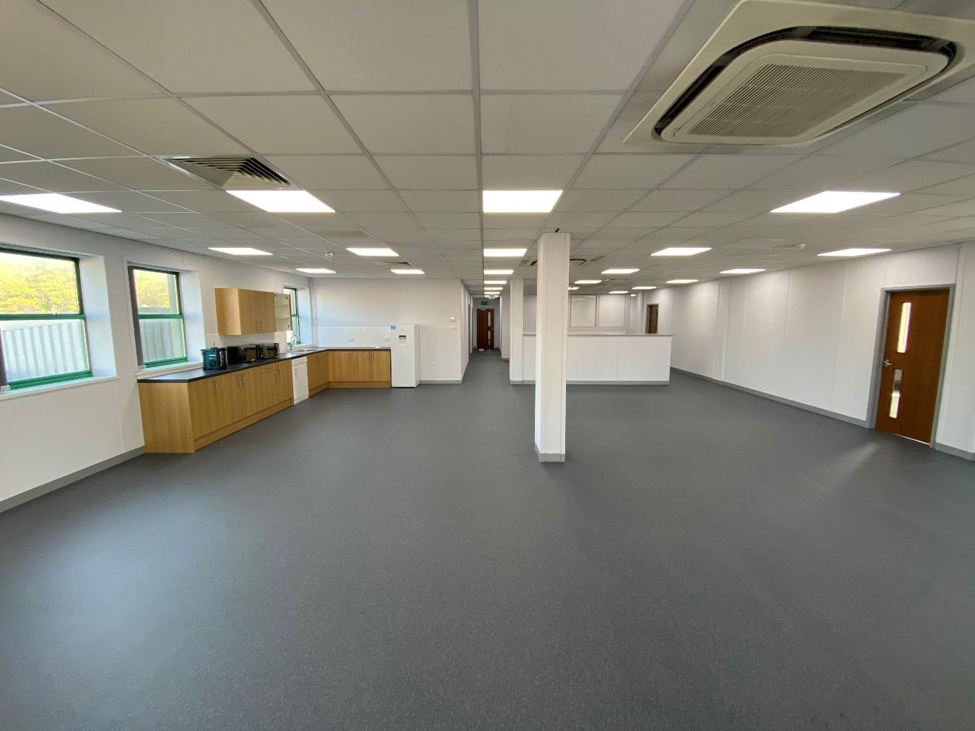 Finished commercial building installation of office
