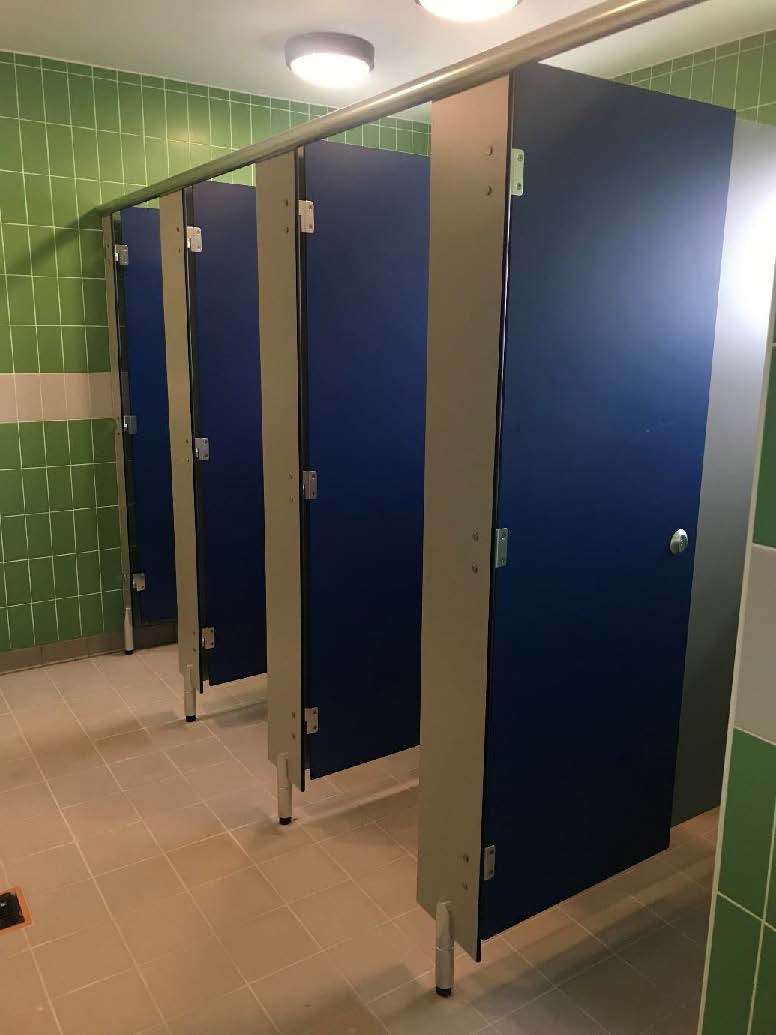 Public sector contractors toilet installation doors